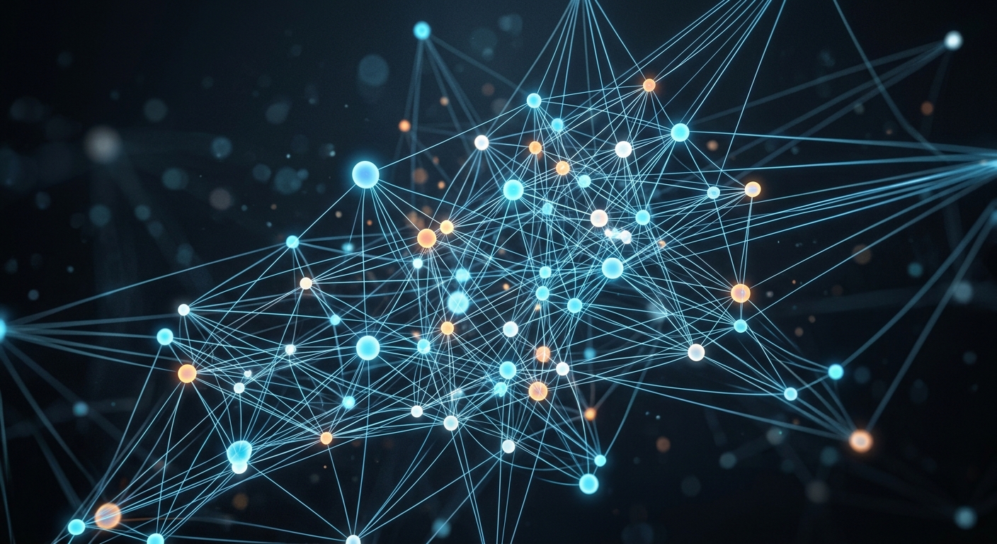 A visualization of an internal linking network for SEO.
