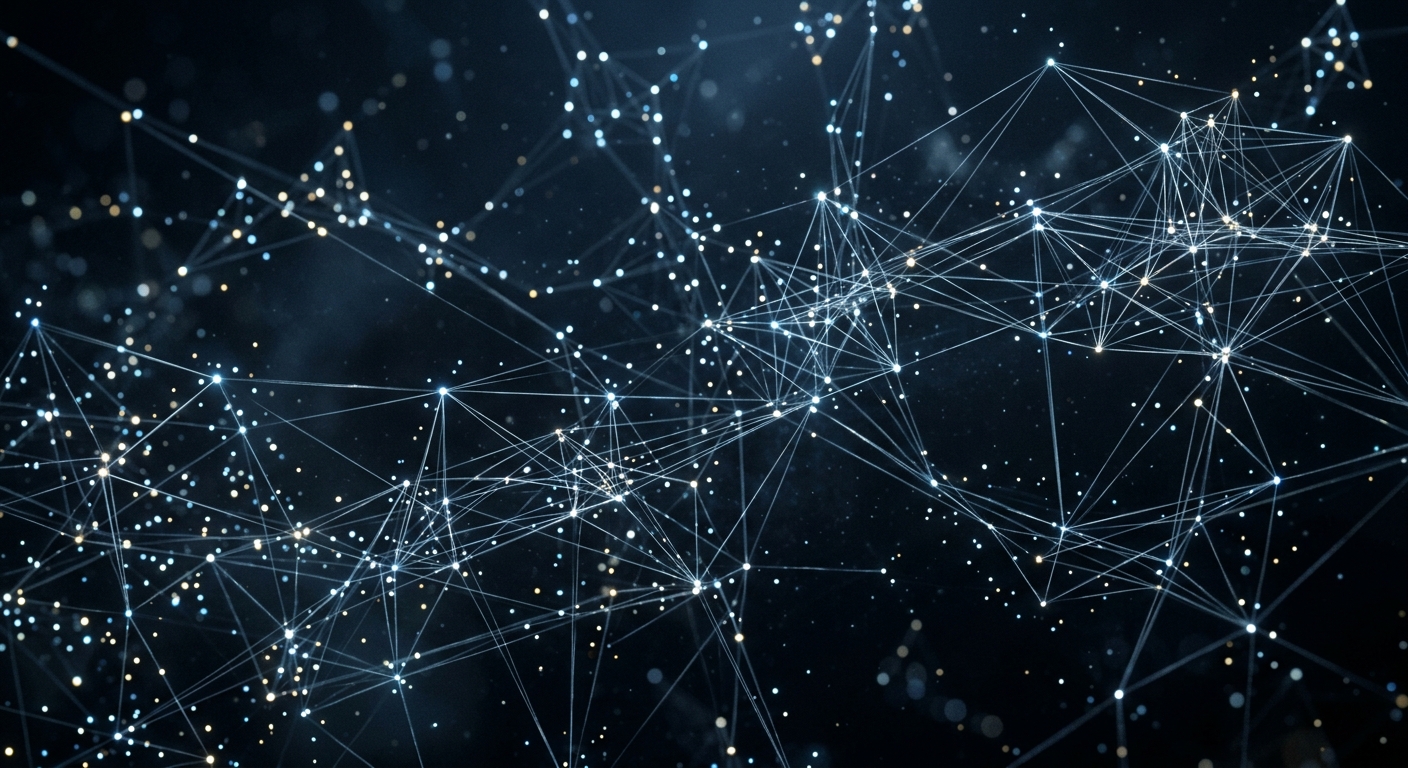 Abstract visualization of networked thought and data connections