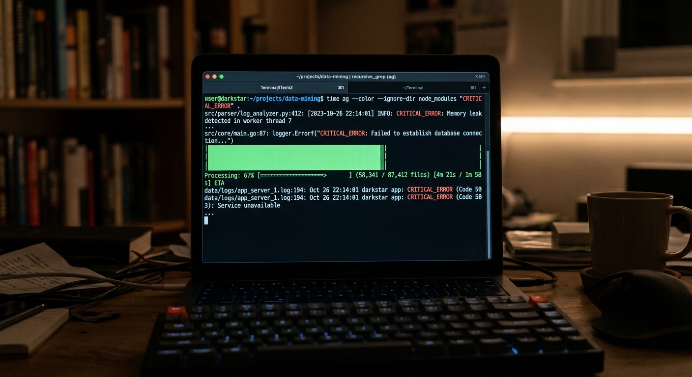 Claude Code CLI running a grep command on a large codebase.