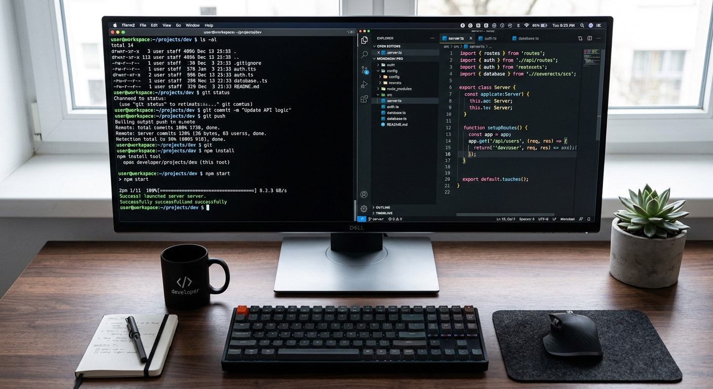 CLI terminal and IDE side by side