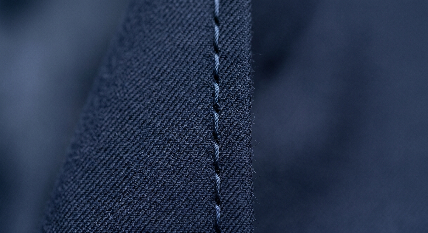Close up of a high-quality fabric seam.