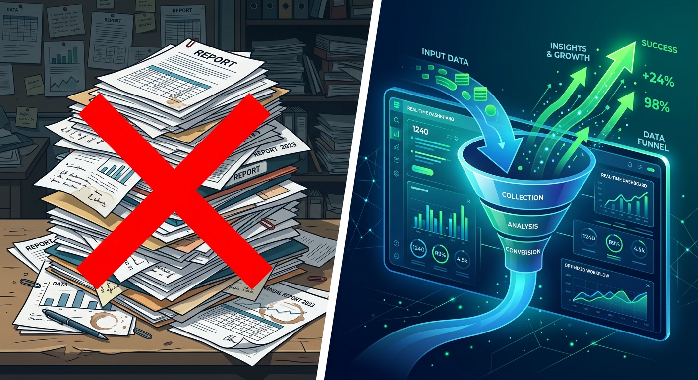 Comparison of manual versus automated reporting workflows