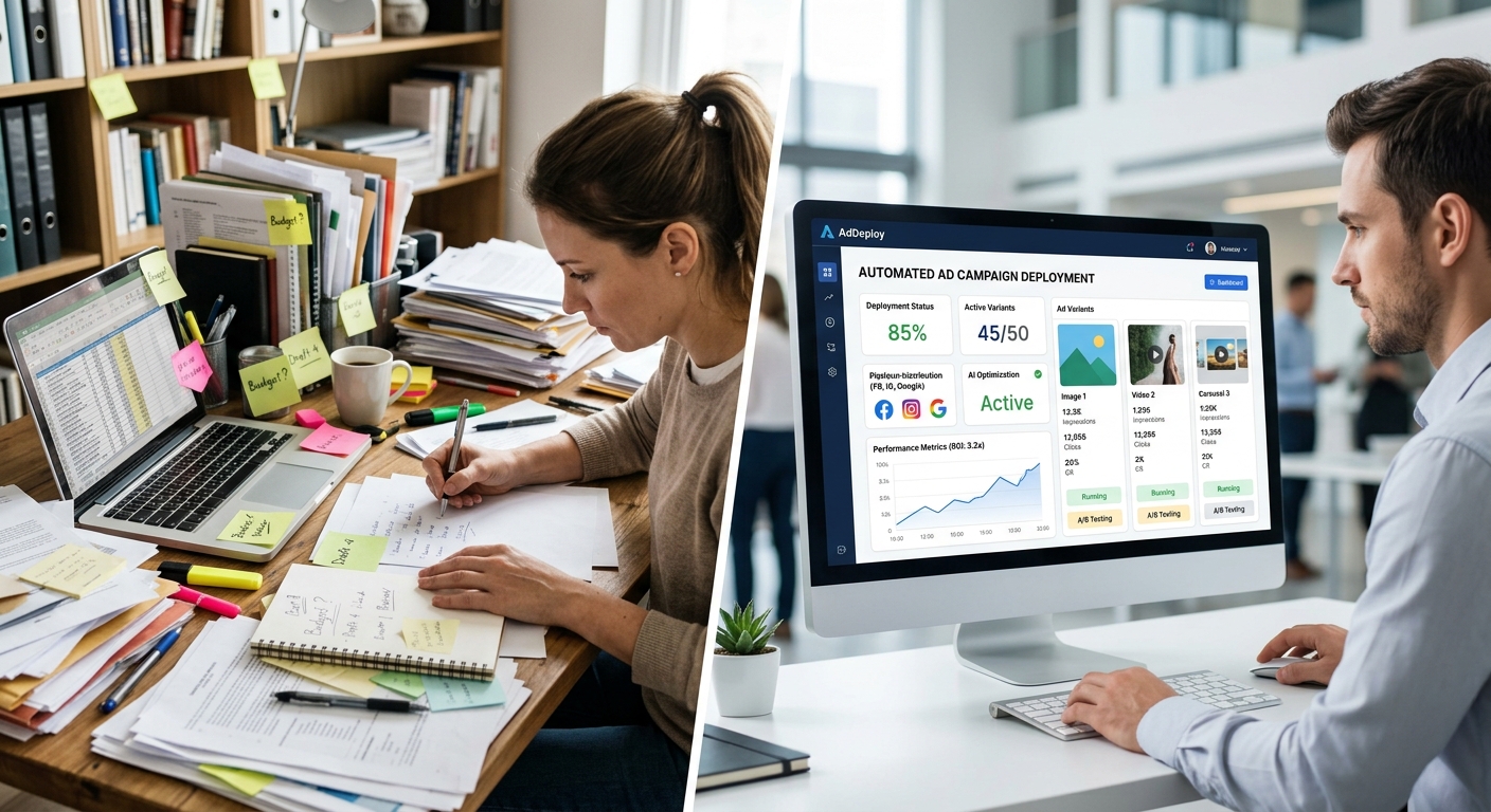 Comparison of manual vs automated ad workflows