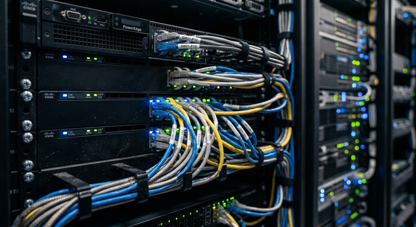 Complex server infrastructure representing a large codebase
