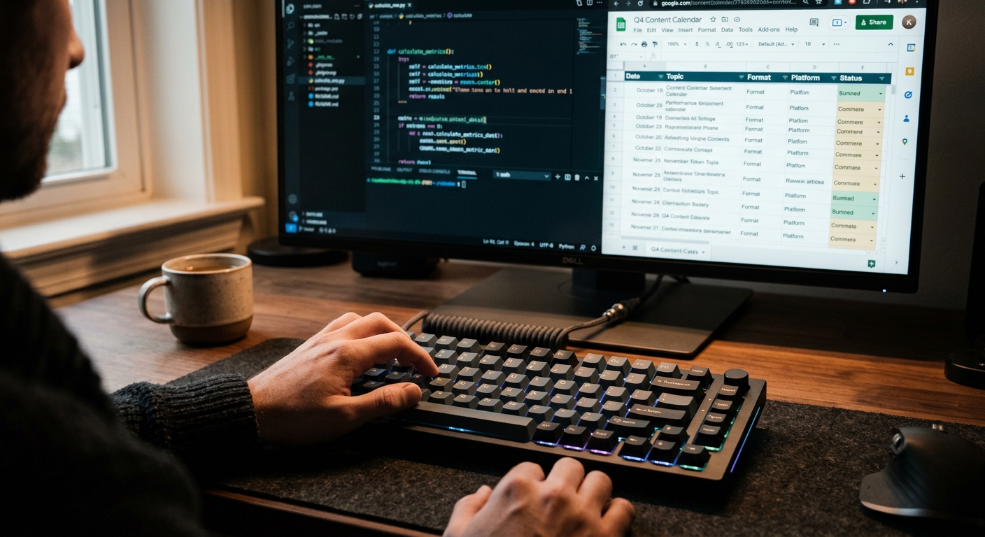 Developer using Cursor to build a content automation script.