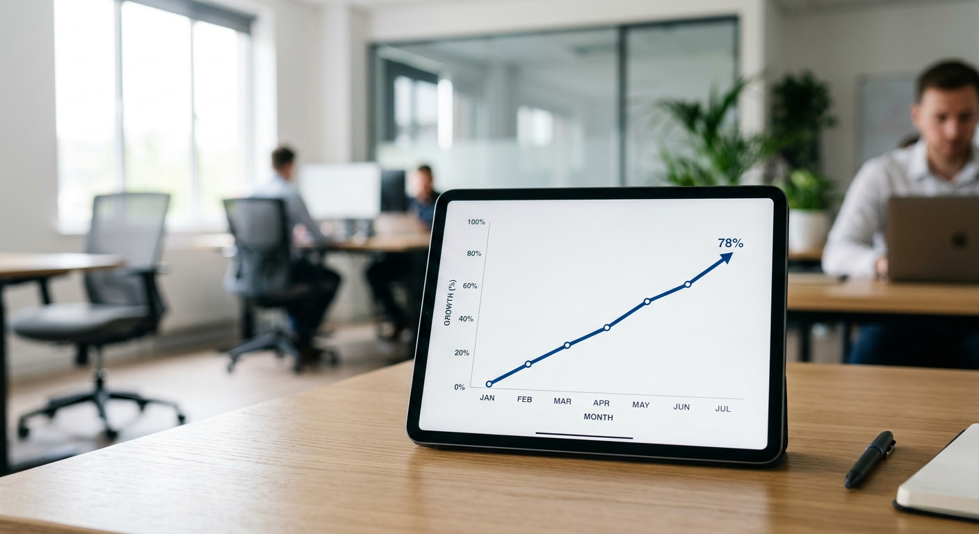 Efficiency graph showing upward growth