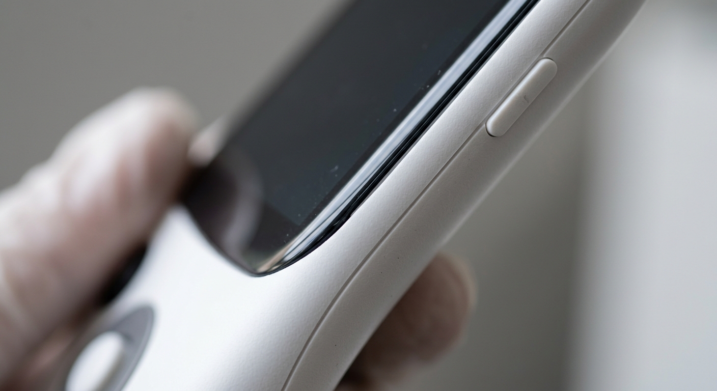 Macro shot of a high-quality physical product prototype seam