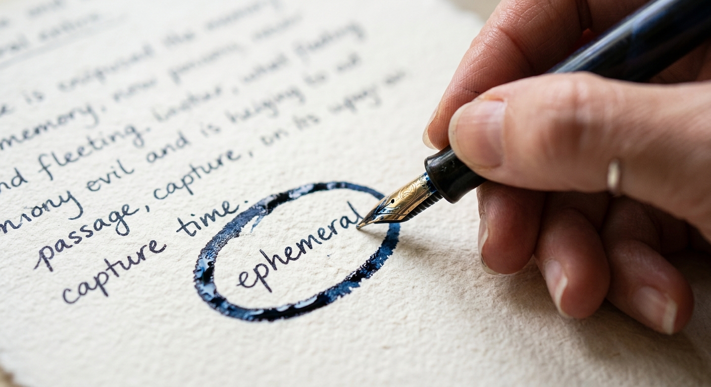 Macro view of circling a decision on paper