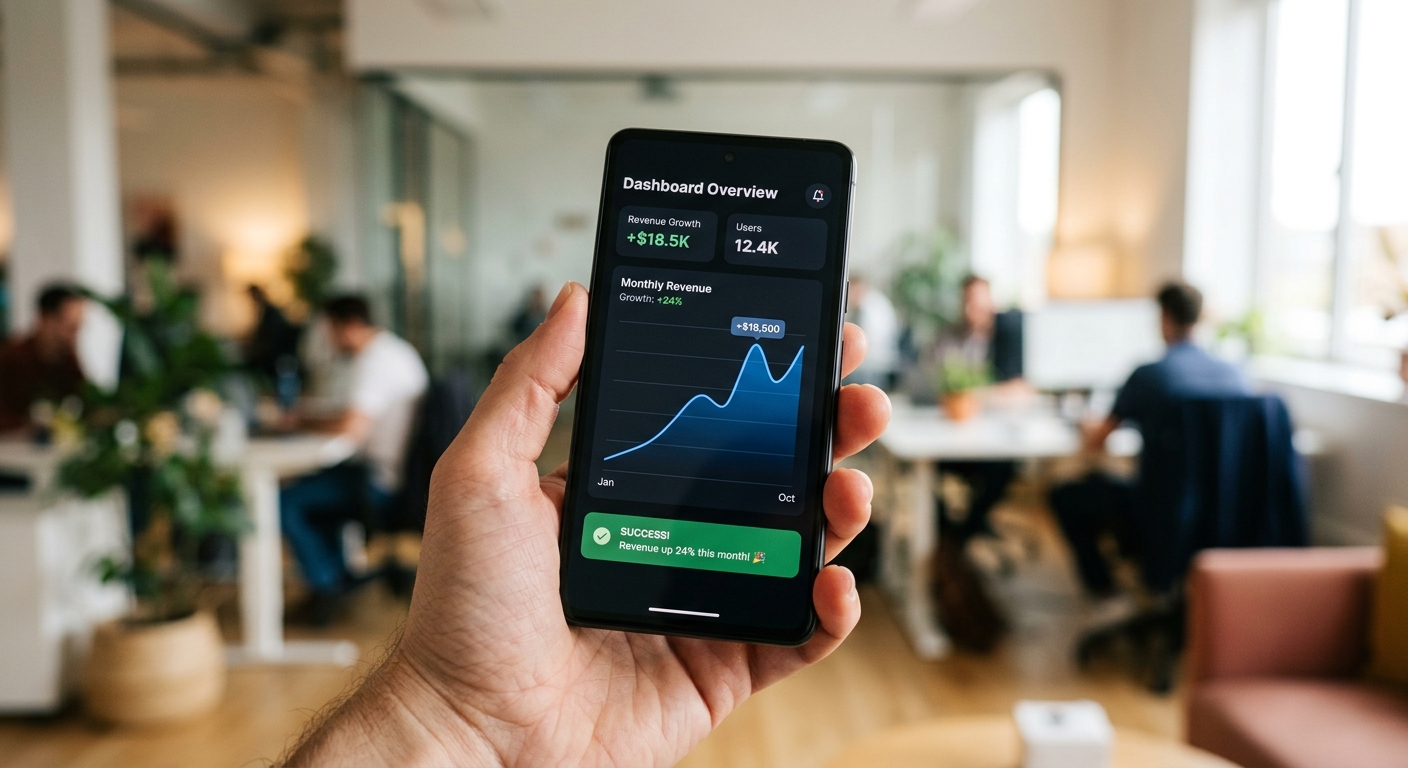 SaaS dashboard showing growth and successful activation