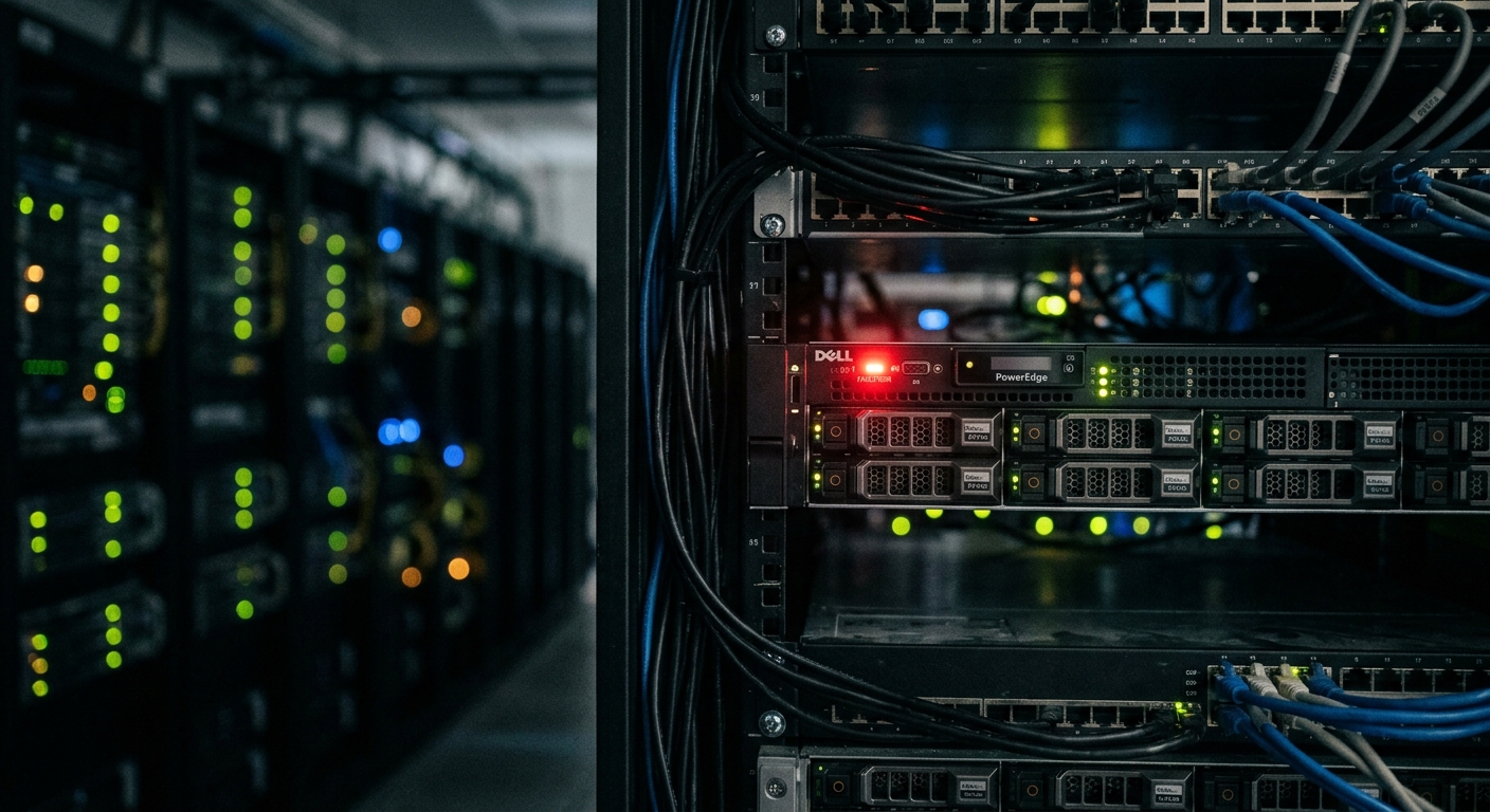 Server rack with error light
