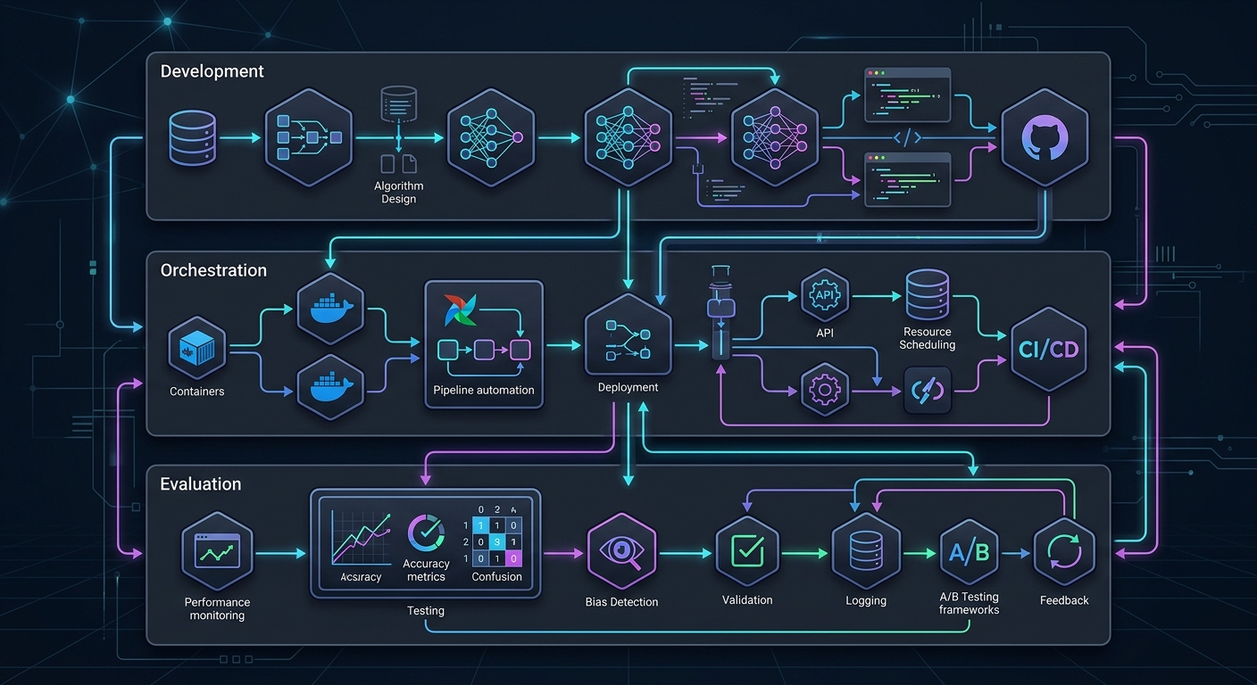 Technical architecture diagram of an AI pipeline