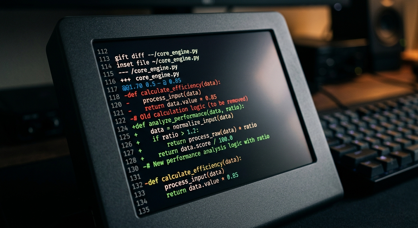 Terminal screen showing code diffs and refactoring