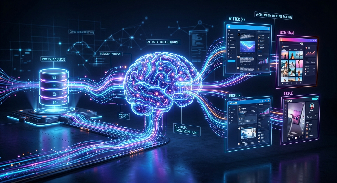 Visualization of an AI data pipeline for marketing
