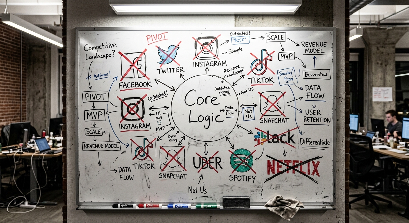 Whiteboard showing SaaS consolidation strategy